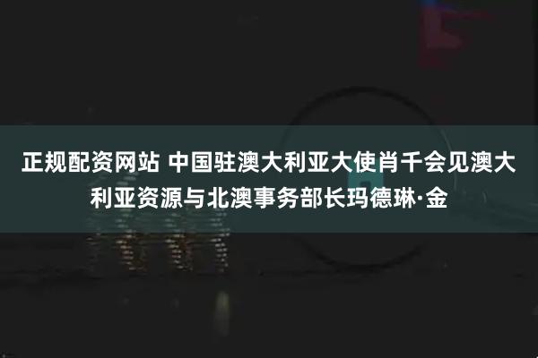 正规配资网站 中国驻澳大利亚大使肖千会见澳大利亚资源与北澳事务部长玛德琳·金